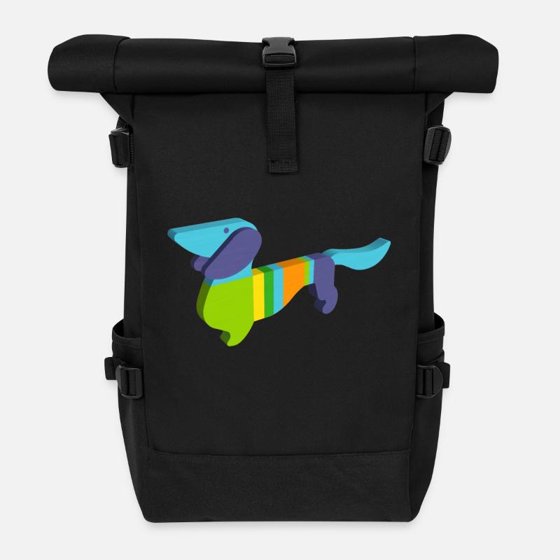 Waldi von München - Rolltop Rucksack - Schwarz