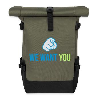 we want you - Sac à dos roll top - olive/noir - Devant