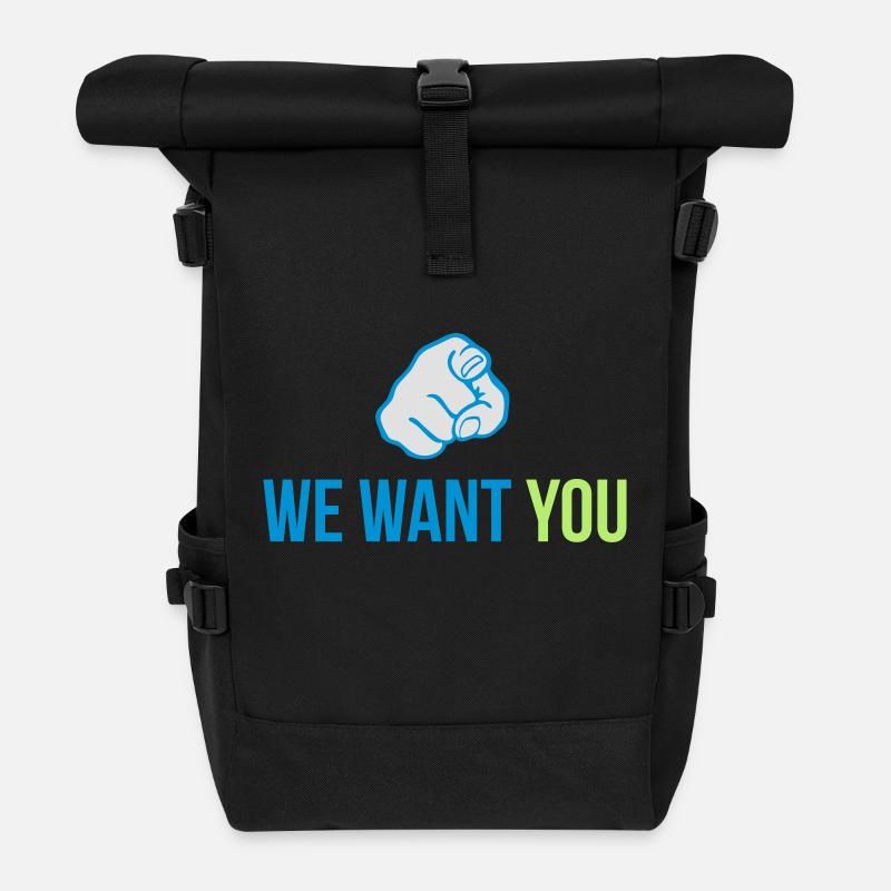 we want you - Rolltop Rucksack - Schwarz
