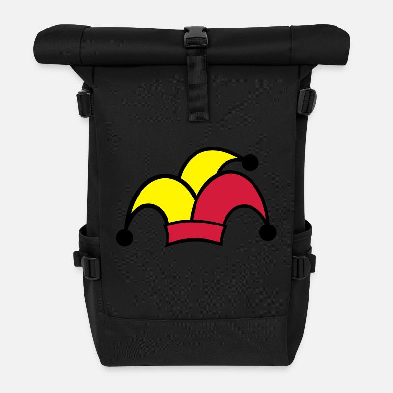 Gaukler, Gauklermütze - Rolltop Rucksack - Schwarz