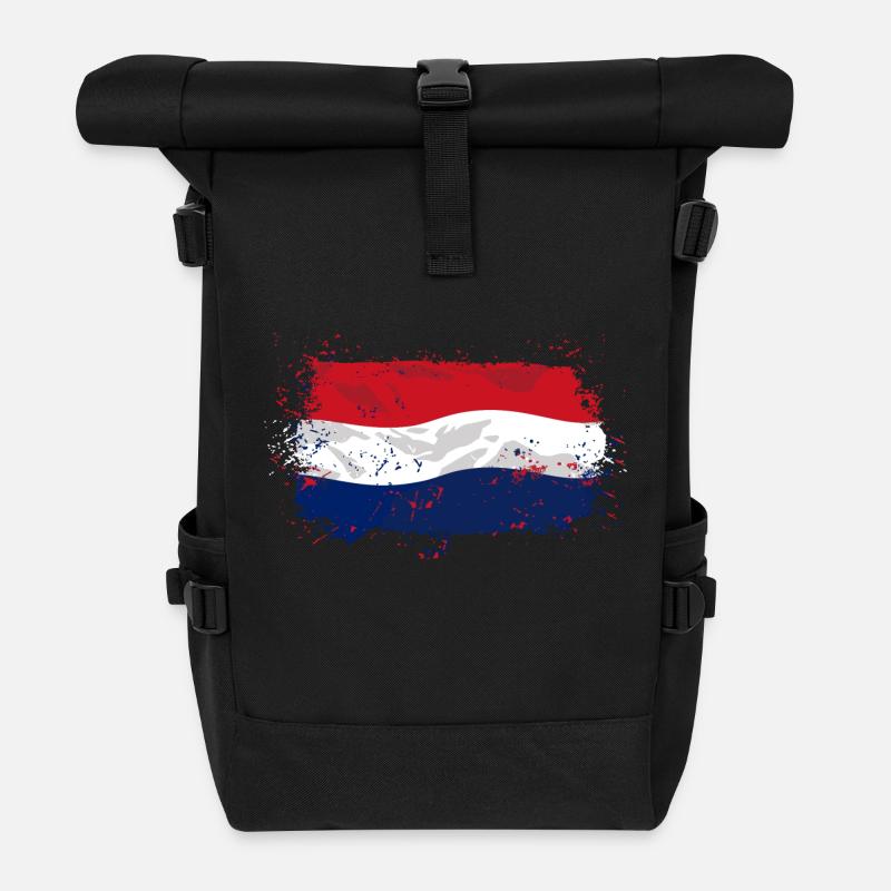 Holland Flag - Rolltop Rucksack - Schwarz