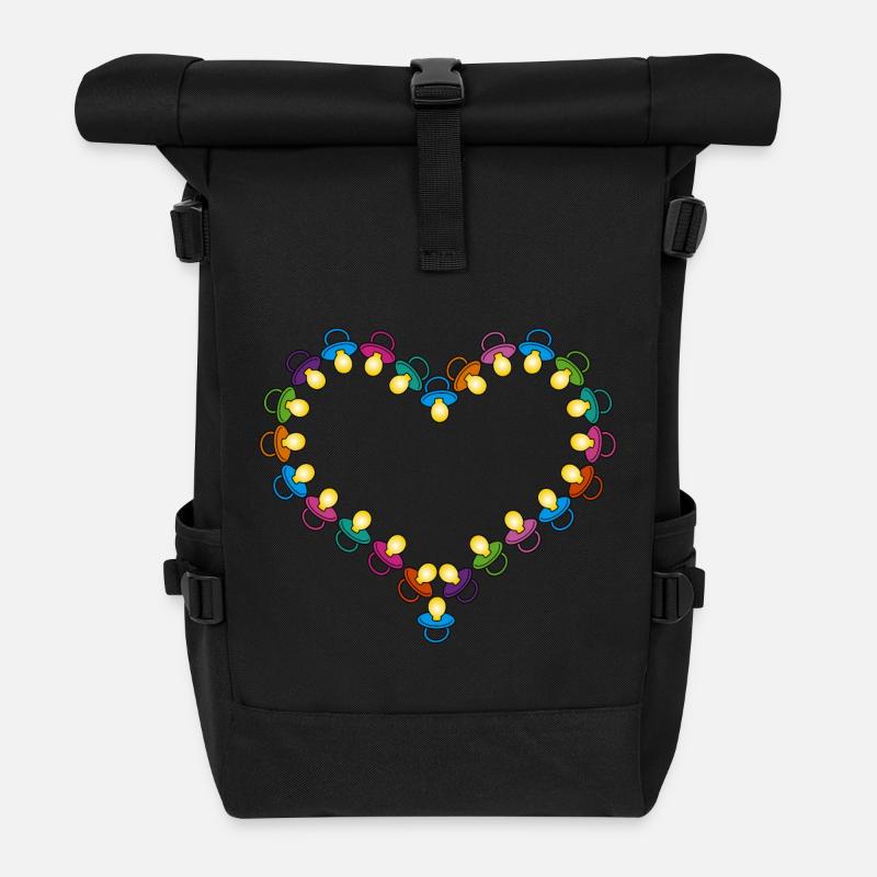 Herz aus Schnullern - Rolltop Rucksack - Schwarz