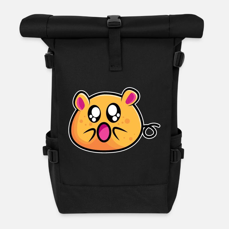 Lustige Maus - Rolltop Rucksack - Schwarz