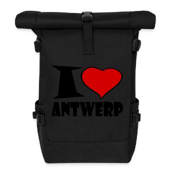 J'aime Anvers - Sac à dos roll top - noir - Devant