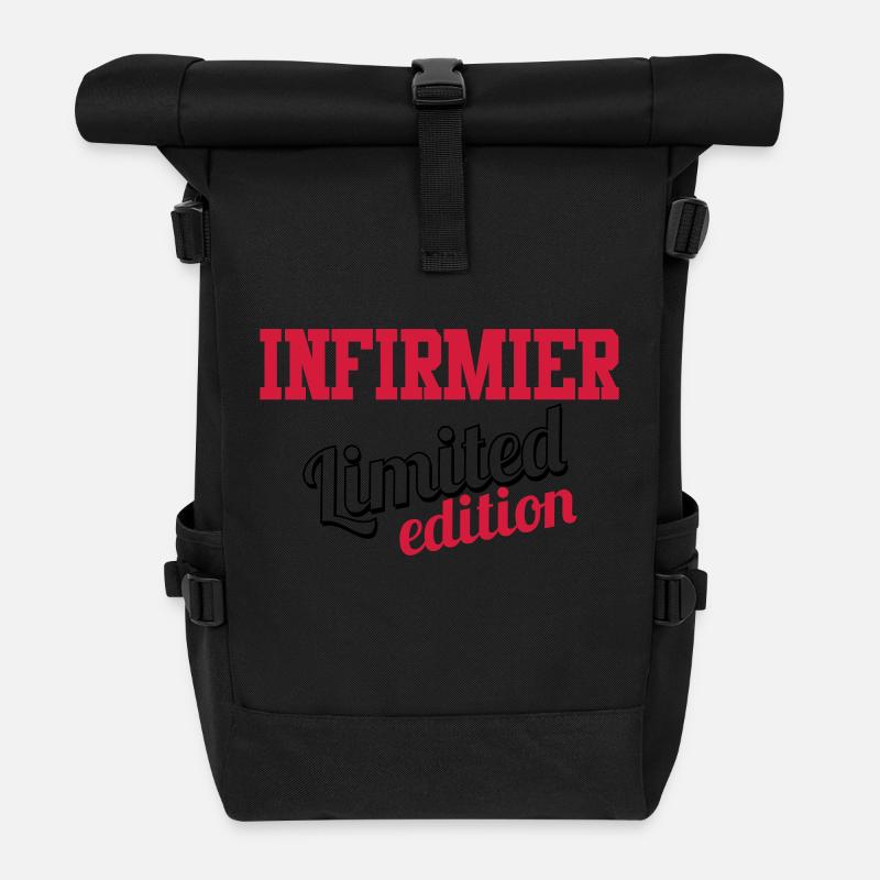 Docteur / Infirmier / Kiné / Médecin / Infirmière - Roll Top Backpack - black