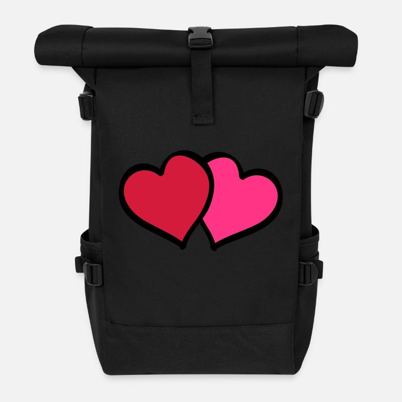 hearts comic - Rolltop Rucksack - Schwarz