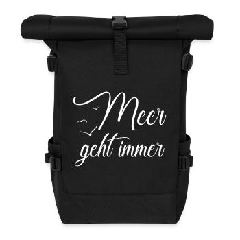 Meer geht immer - Rolltop Rucksack - Schwarz - Vorne