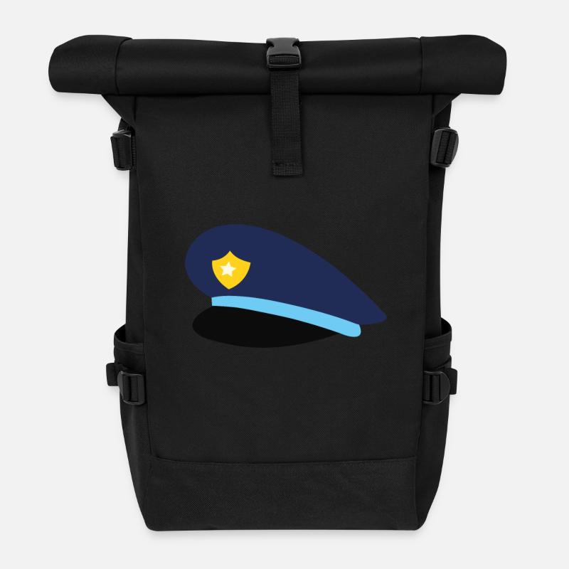 Polizeimütze - Rolltop Rucksack - Schwarz