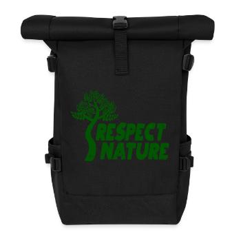 Respect nature - Roll Top Backpack - black - Front