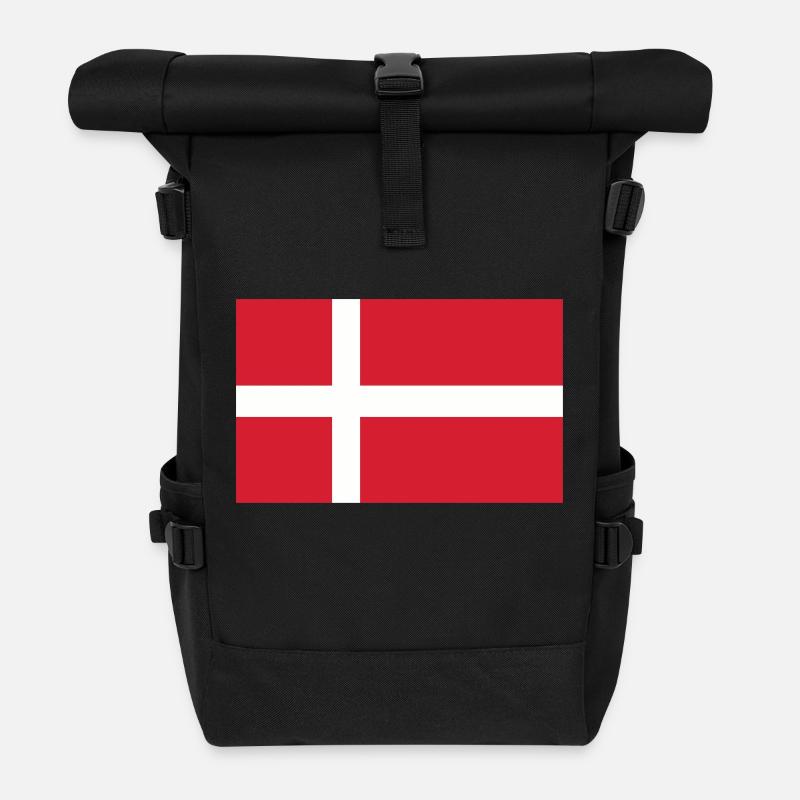 Drapeau du Danemark - Sac à dos roll top - noir