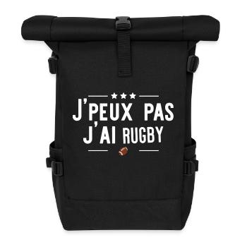 j'ai rugby cadeau - Sac à dos roll top - noir - Devant
