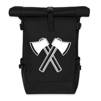Axt Äxte Holzfäller Forstwirt - Rolltop Rucksack - Schwarz - Vorne