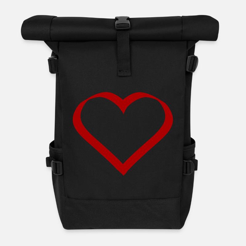 rotes Herz rot Herzen rot Herz - Rolltop Rucksack - Schwarz