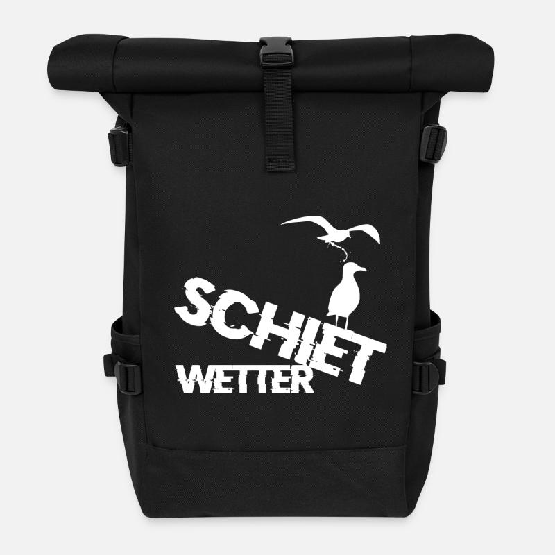 Schiet Wetter - Rolltop Rucksack - Schwarz