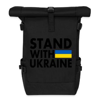 stand with ukraine - Roll Top Backpack - black - Front