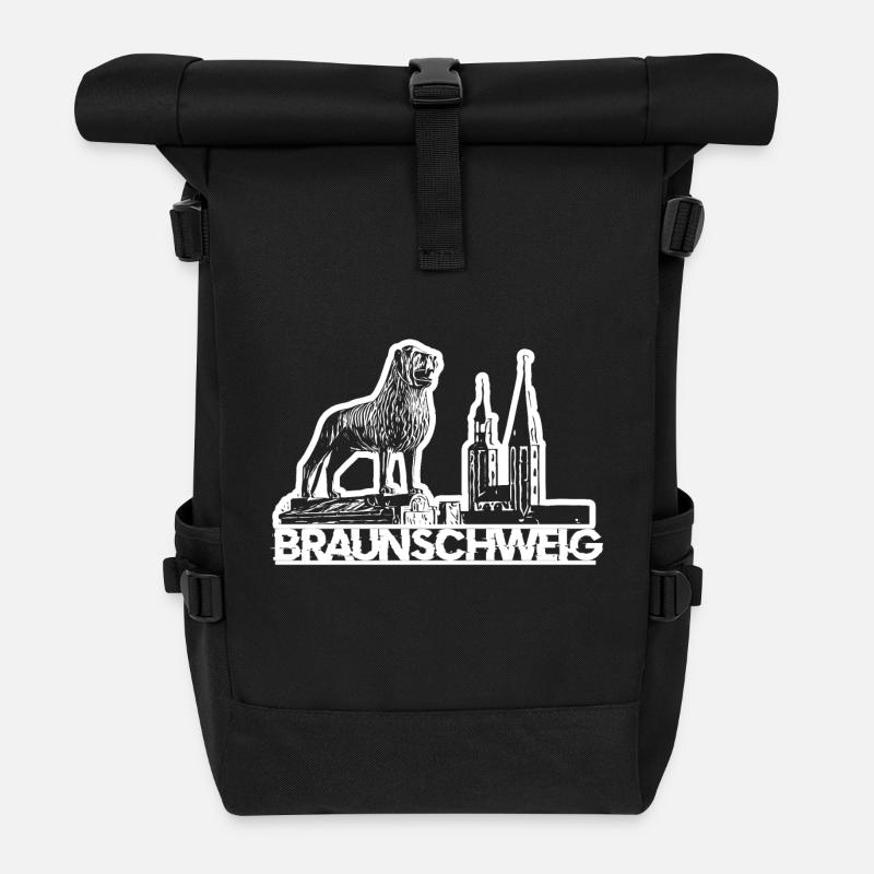 Braunschweig Löwe - Rolltop Rucksack - Schwarz