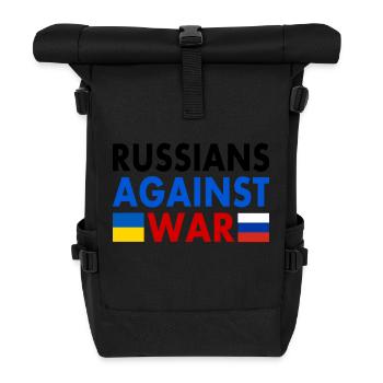 russians against war - Roll Top Backpack - black - Front
