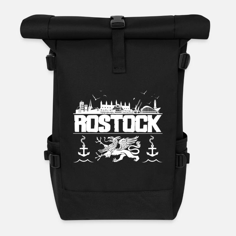 Rostock - Rolltop Rucksack - Schwarz