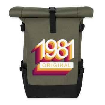 Born in 1981 - Roll Top Backpack - olive/black - Front