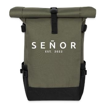 2022 Fête de mariage du marié de fiançailles - Sac à dos roll top - olive/noir - Devant