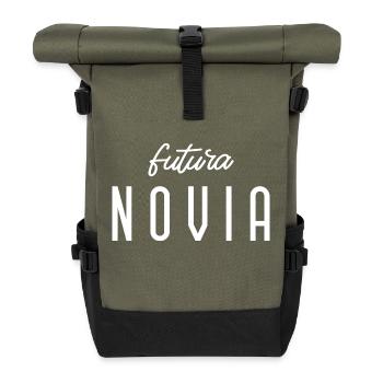 Futura Novia Engagement Bridal Shower Wedding - Roll Top Backpack - olive/black - Front