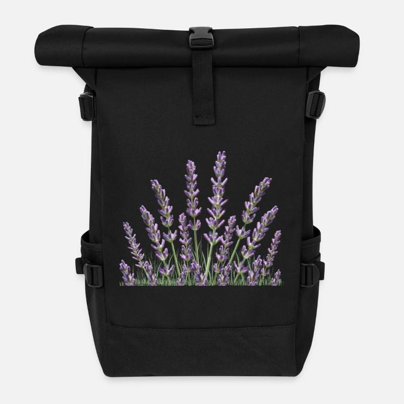Lavande Tiges de lavande - Sac à dos roll top - noir
