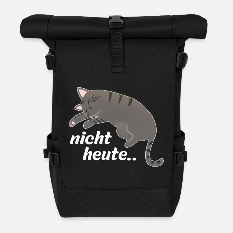Nicht heute Katze - Rolltop Rucksack - Schwarz