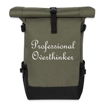 Professional overthinker - Roll Top Backpack - olive/black - Front