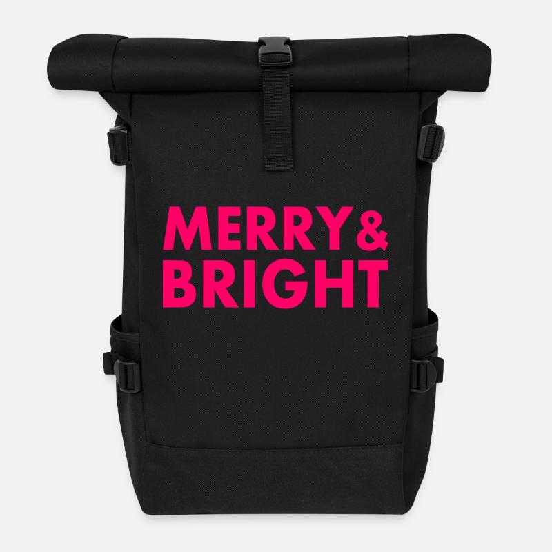 Merry and bright - Rolltop-rygsæk - sort