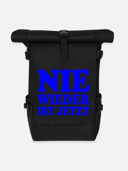 Nie wieder ist jetzt - Rolltop Rucksack - Schwarz