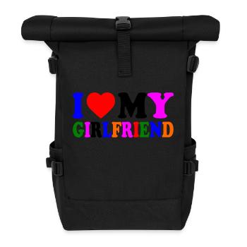I love my girlfriend - Rolltop Rucksack - Schwarz - Vorne