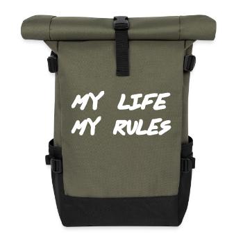 Leben - Rolltop Rucksack - Olive/Schwarz - Vorne