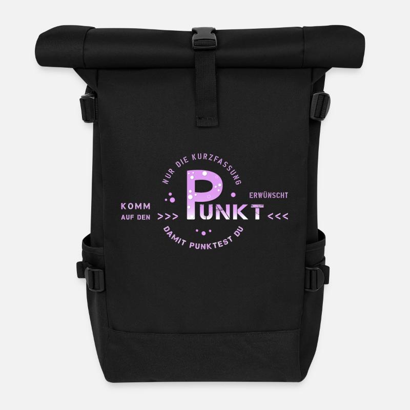 zum Punkt kommen - Rolltop Rucksack - Schwarz