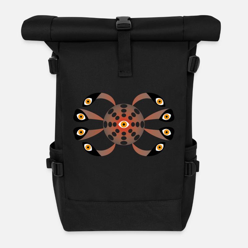 Yeux - Sac à dos roll top - noir