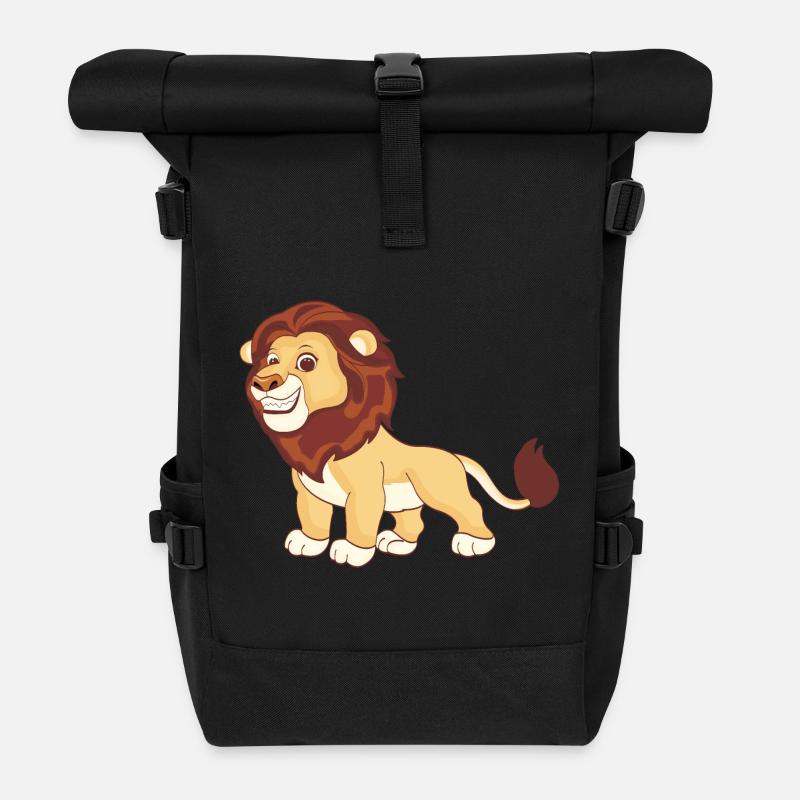Ein prächtiger Löwe - Rolltop Rucksack - Schwarz
