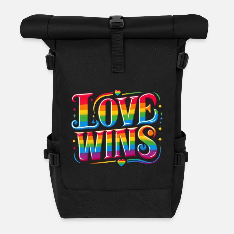 LIEBE GEWINNT: Feiere Stolz und Einheit - Rolltop Rucksack - Schwarz