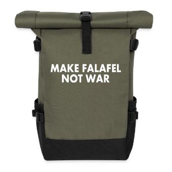 Make falafel not war - Roll Top Backpack - olive/black - Front