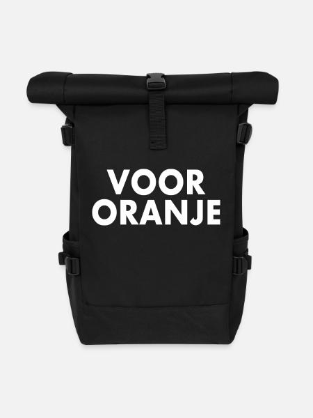 Voor oranje - Sac à dos roll top - noir