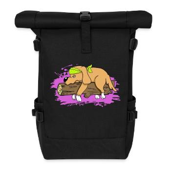 Lazy Dog - Roll Top Backpack - black - Front