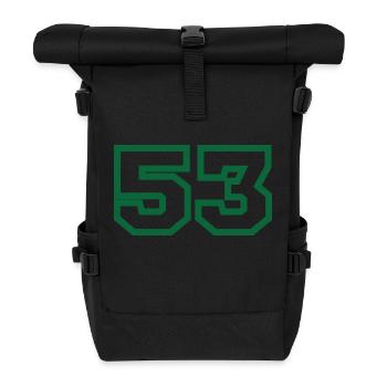 Startnummer 53 Green Sport - Rolltop Rucksack - Schwarz - Vorne