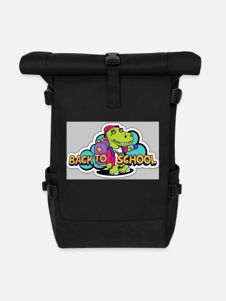 Back to school - Roll Top Backpack - black