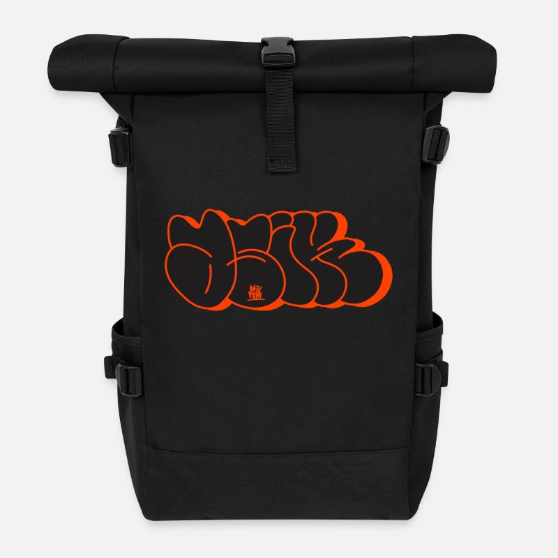 Asik Graffiti Throwup Simple Style Alphabet - Rolltop Rucksack - Schwarz