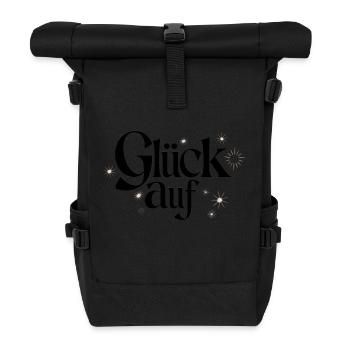 Glück Auf Erzgebirge - Schlägel und Eisen - Rolltop Rucksack - Schwarz - Vorne