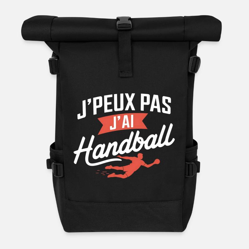 Ich kann nicht, ich habe Handball - Rolltop Rucksack - Schwarz