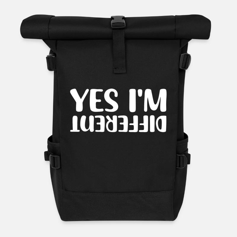Yes I'm different, Lustige Sprüche Geschenkidee - Rolltop Rucksack - Schwarz