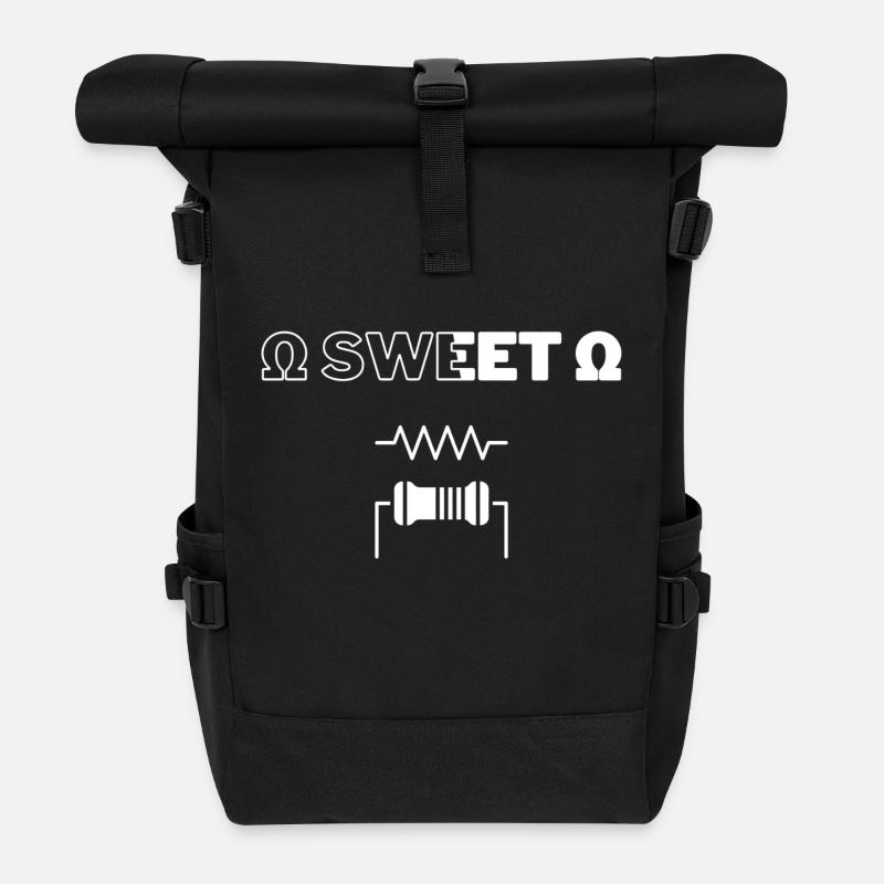Ohm Sweet Ohm - Roll Top Backpack - black