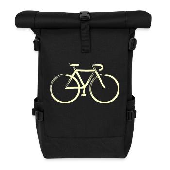 Creme-Striche - Rolltop Rucksack - Schwarz - Vorne