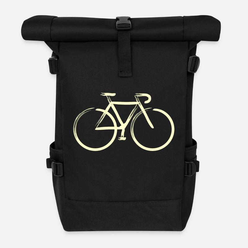 Traits de crème - Sac à dos roll top - noir