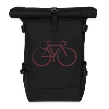 Granat-Striche - Rolltop Rucksack - Schwarz - Vorne