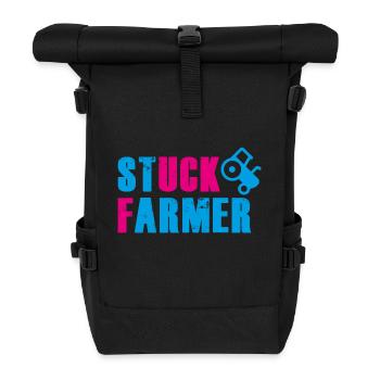 STUCK FARMER BLUE PINK - Roll Top Backpack - black - Front